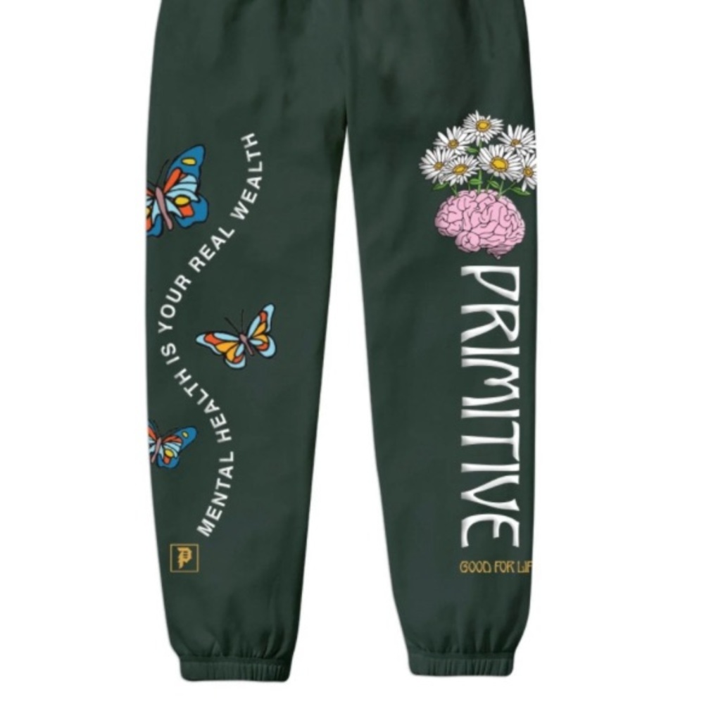 Primitive Distressed “Mental Health” Sweatpants
